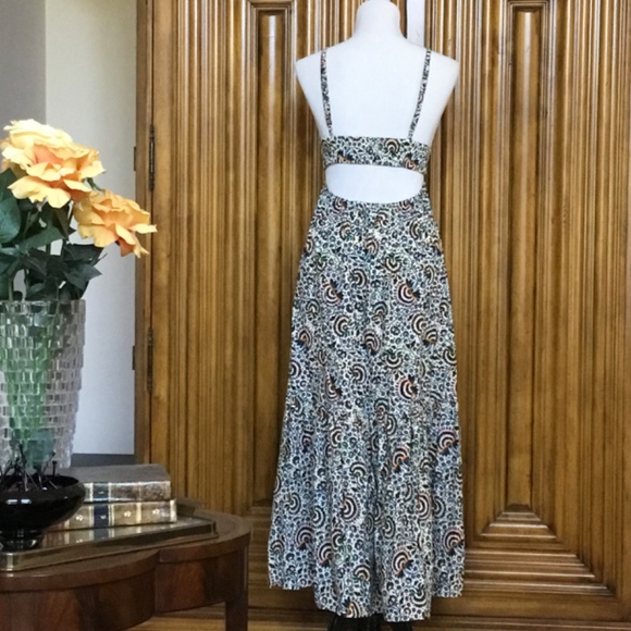 A.L.C. Rhodes Smocked Open Back Floral Maxi Dress - Picture 6 of 14